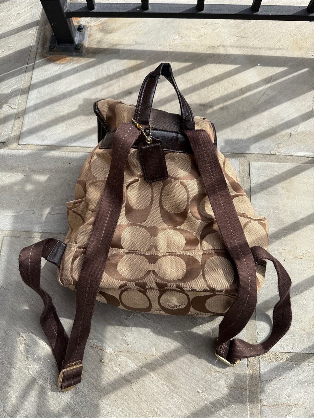 Vintage Coach Signature C Canvas Backpack - Picture 3 of 7